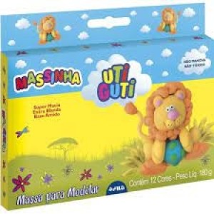 MASSA MODELAR COM 12 CORES UTI GUTI